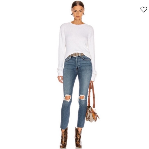 Re/Done Denim - Re/Done 90s high rise ankle crop jeans  in Dusk Destroy